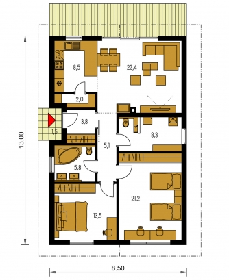 Imagen duplicada | Plano de planta de la planta baja - BUNGALOW 227